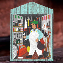 Indlæs billede til gallerivisning Mand i skur Die Cut Card