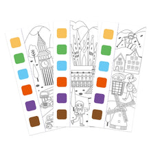 Indlæs billede til gallerivisning Vandfarve malebog inkl. pensel og farve - Rejse