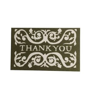 6 stk "Thank you" kort - Oliven