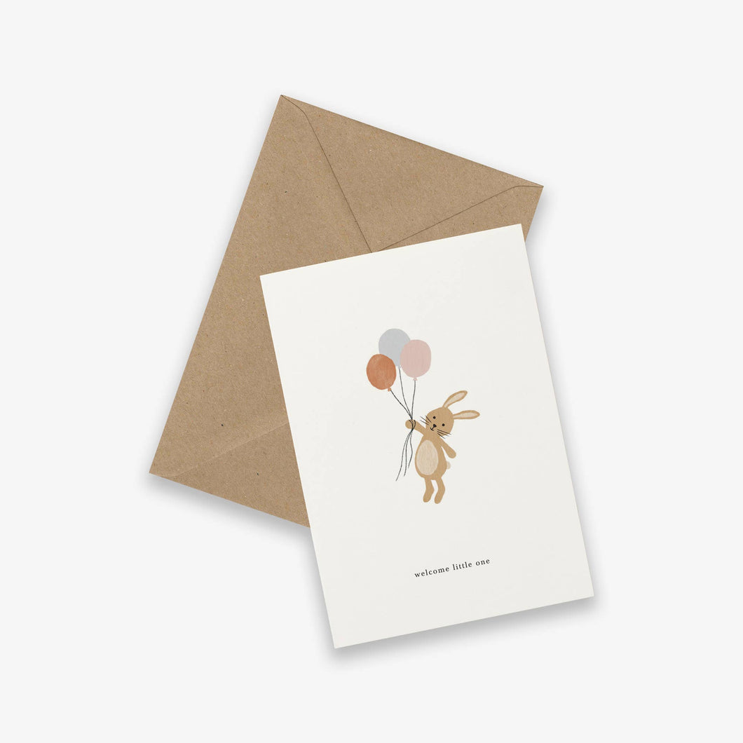 Lykønskningskort//Kanin - welcome little one