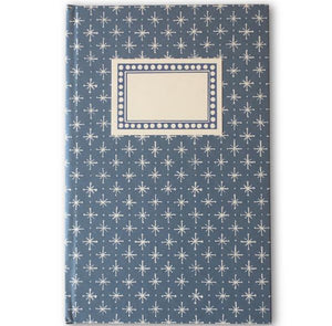 Notesbog lyseblå stjerner blank