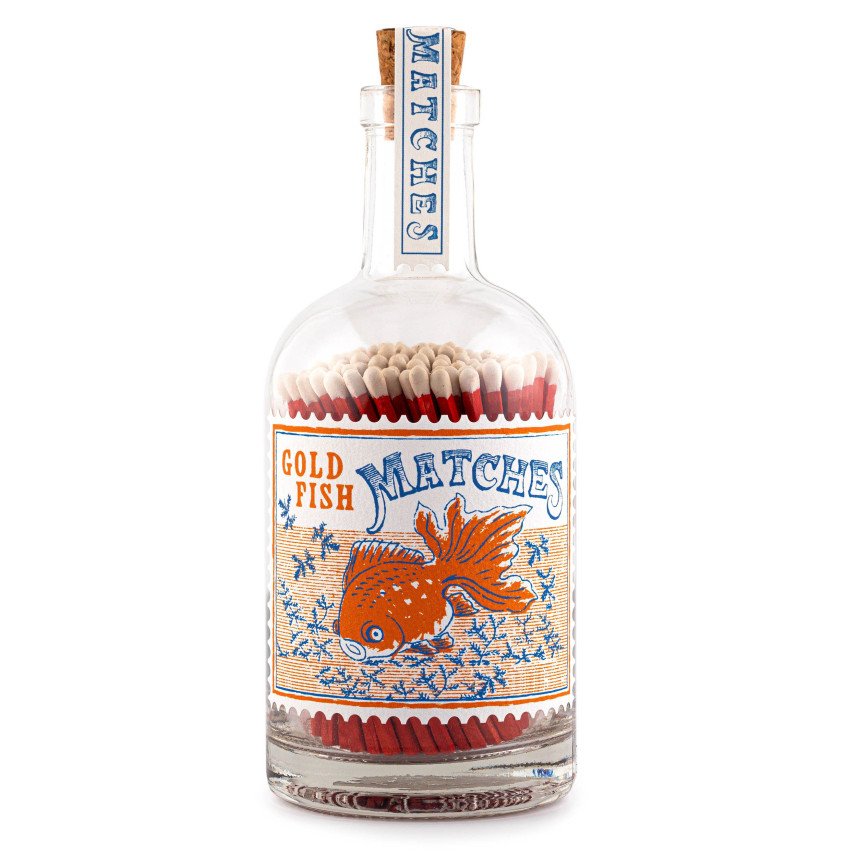 Goldfish tændstikker i glas