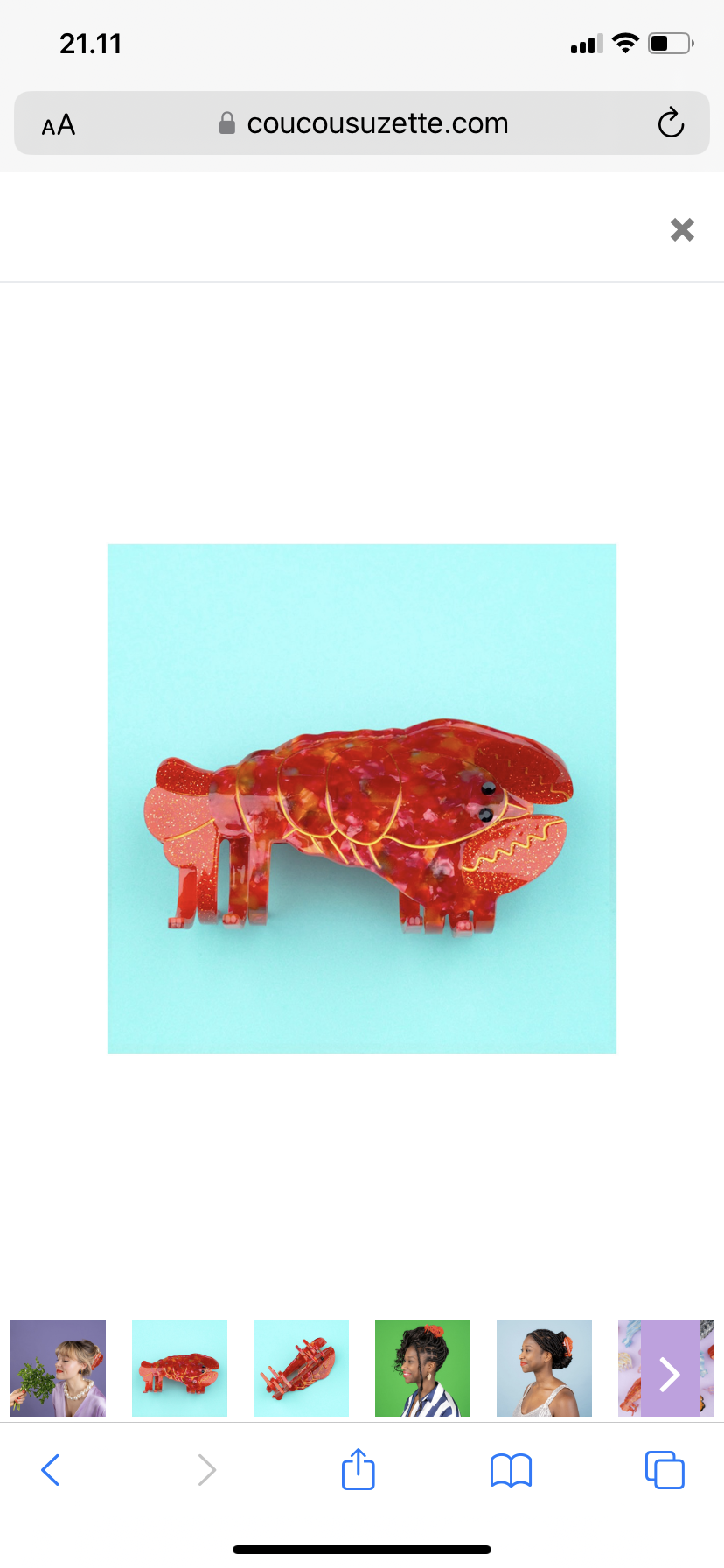 Hårspænde Hummer